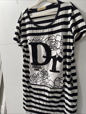 Miss Shop Black & White Striped Tee